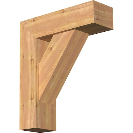Ekena Millwork Traditional Block Smooth Bracket w/ Offset Brace, Western Red Cedar, 7 1/2"W x 24"D x 28"H BKT0806X24X28TRA05SWR